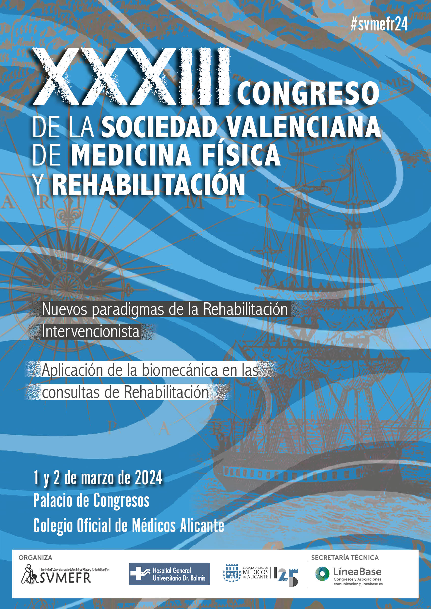 Cartel anunciador del XXXIII Congreso de la Sociedad Valenciana de Medicina Física y Rehabilitación