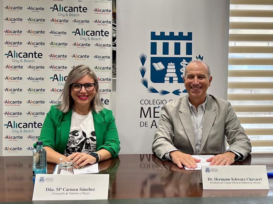 La vicealcaldesa y el presidente del colegio renuevan el documento para promocionar Alicante como destino de turismo MICE con especial atención a las reuniones médicas.